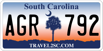 SC license plate AGR792
