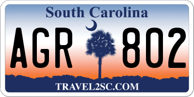 SC license plate AGR802