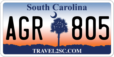 SC license plate AGR805