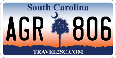 SC license plate AGR806