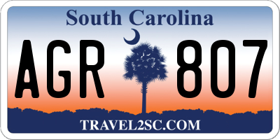 SC license plate AGR807