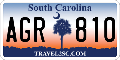 SC license plate AGR810
