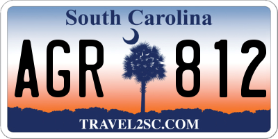 SC license plate AGR812