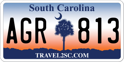 SC license plate AGR813