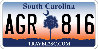 SC license plate AGR816