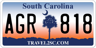 SC license plate AGR818