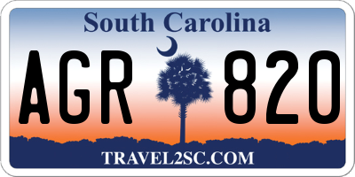 SC license plate AGR820