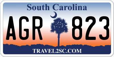 SC license plate AGR823