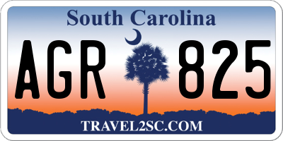SC license plate AGR825