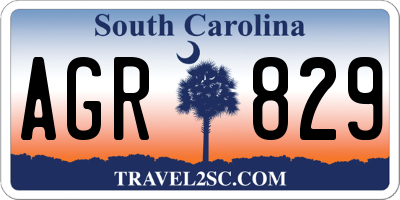 SC license plate AGR829