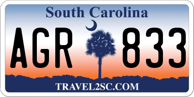 SC license plate AGR833