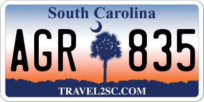 SC license plate AGR835