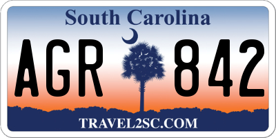 SC license plate AGR842