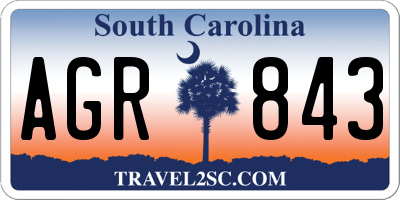 SC license plate AGR843