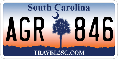 SC license plate AGR846