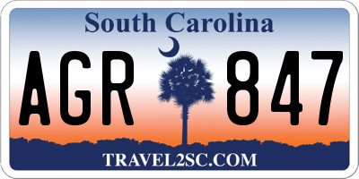 SC license plate AGR847