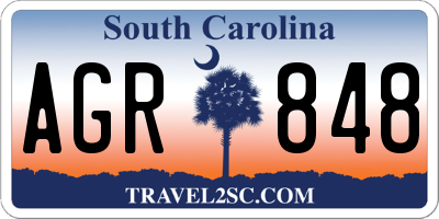 SC license plate AGR848