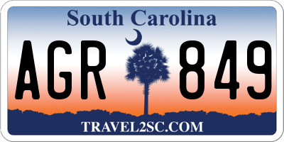 SC license plate AGR849