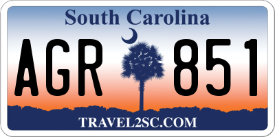 SC license plate AGR851