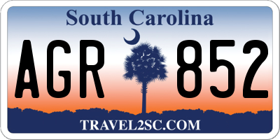 SC license plate AGR852