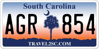 SC license plate AGR854