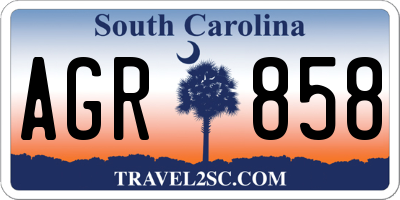 SC license plate AGR858