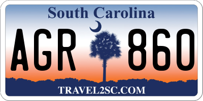 SC license plate AGR860