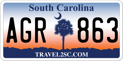 SC license plate AGR863