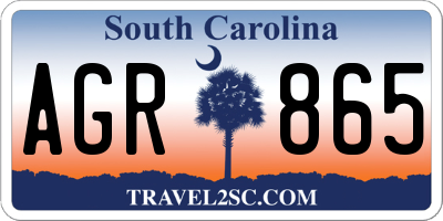 SC license plate AGR865