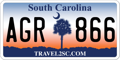 SC license plate AGR866