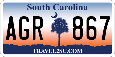 SC license plate AGR867