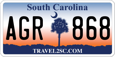 SC license plate AGR868