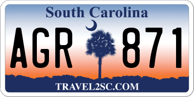 SC license plate AGR871
