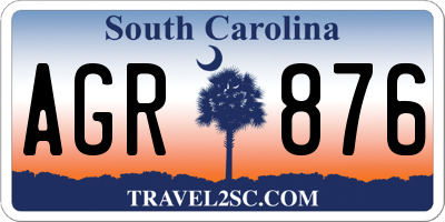 SC license plate AGR876