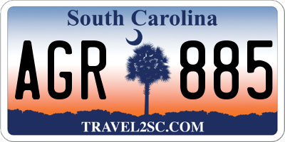 SC license plate AGR885
