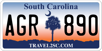 SC license plate AGR890