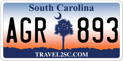 SC license plate AGR893