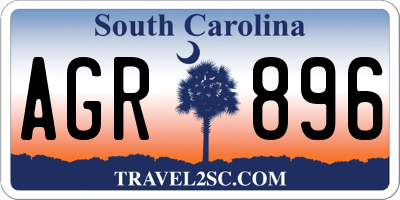 SC license plate AGR896