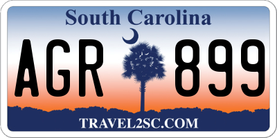 SC license plate AGR899