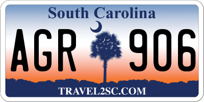 SC license plate AGR906