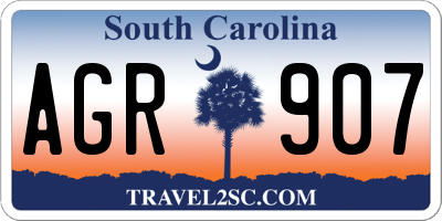 SC license plate AGR907