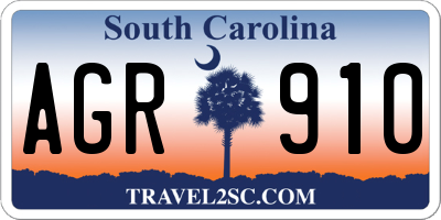 SC license plate AGR910