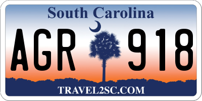 SC license plate AGR918