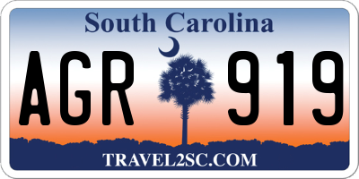 SC license plate AGR919