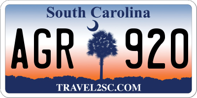SC license plate AGR920