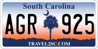 SC license plate AGR925