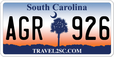 SC license plate AGR926