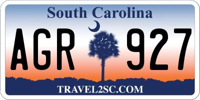 SC license plate AGR927