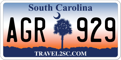 SC license plate AGR929