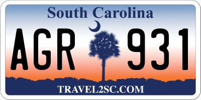 SC license plate AGR931